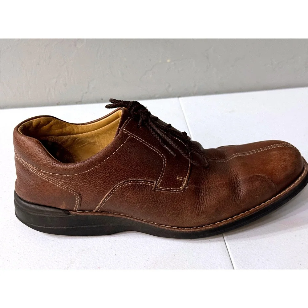 Johnson & Murphy Shuler Bicycle Brown Skeepskin Leather Dress Shoe Men's US 9.5